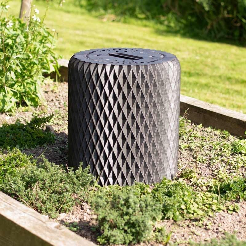 Iriso - Petit composteur de Jardin Design Ananas 50L - Couleurs Vert Foncé