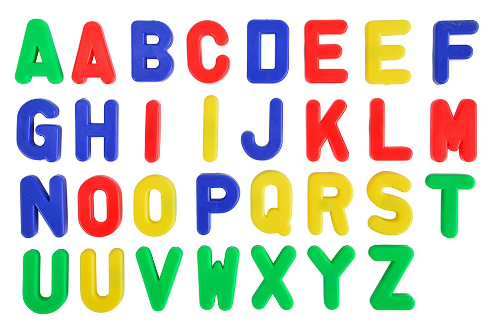 Simba 104591456 Alphabet Fridge 31 Pieces 3.2cm High Magnetic Capital Letters | Bright Vibrant Colours | Made of Durable, Safe Plastic | Ages 3+, Multicoloured