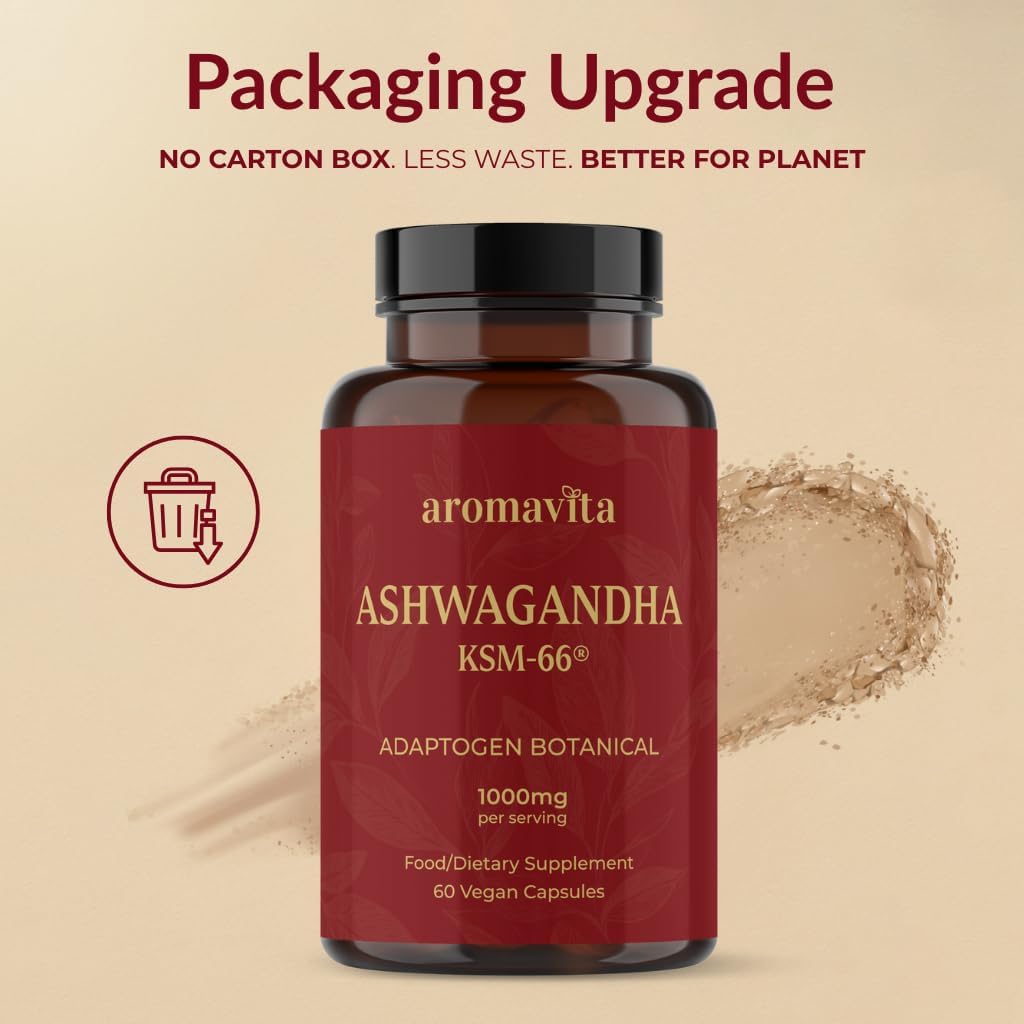 Ashwagandha Capsules – KSM-66® 1000mg Daily Dose – Pure Organic Root Powder Extract Ayurvedic Supplement - Focus Mood Support Increase Energy Strength. Natural KSM for Superior Absorption. - Image 5