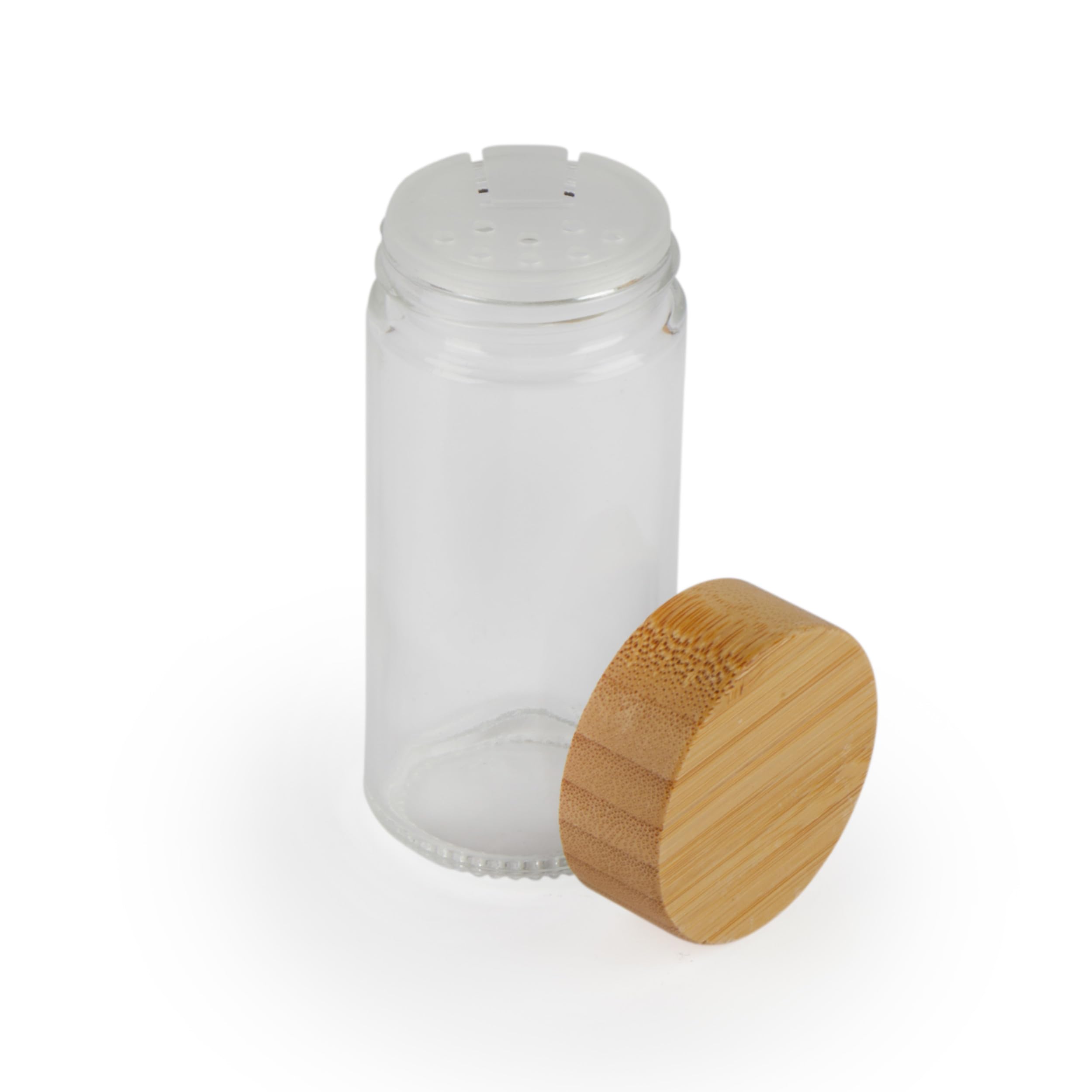 Salter Étagère à épices en bambou - Rotatif, 16 bocaux inclus, couvercles à visser, fraîcheur longue durée, épices et assaisonnements, organiseur d'épices de comptoir, stockage des épices