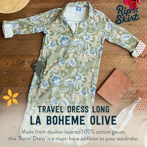 RipSkirt Hawaii Travel Dress Long – Breathable Cotton Gauze Dress with Pockets – Long Sleeve or 3/4 Sleeve4