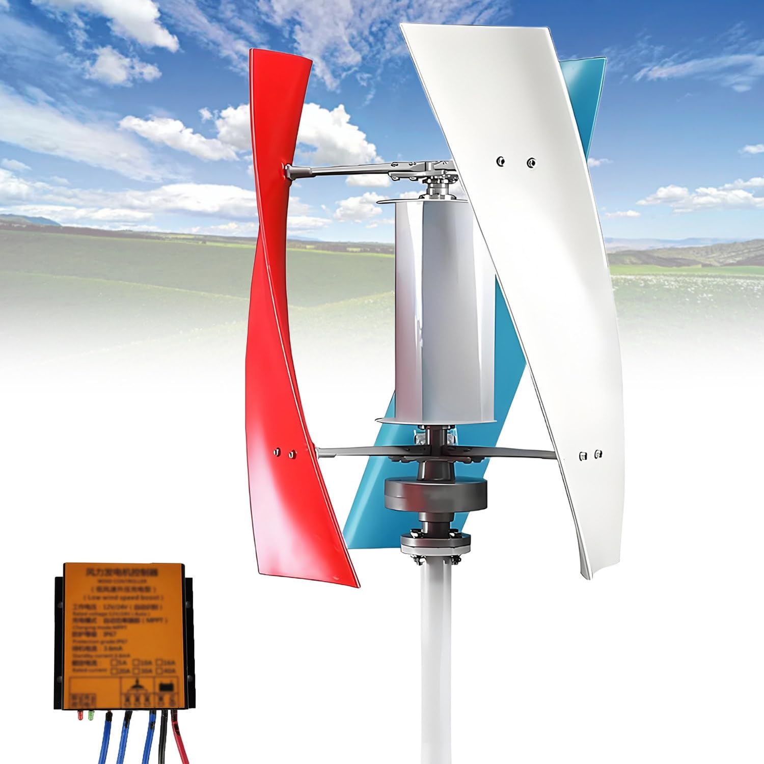 12V/24V Magnetic Levitation Turbine with Controller 100W-Threecolor24V