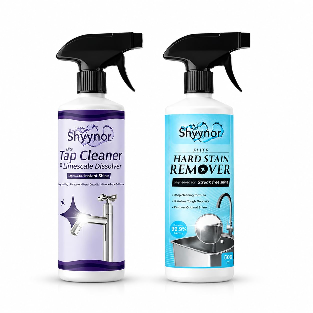 2X Power Cleaning Combo | Hard Water Stain Remover + Tap Cleaner | Removes Limescale, White Marks & Tough Bathroom Stains | Multi Surface Cleaner for Taps, Tiles, Sink & Glass-image-24