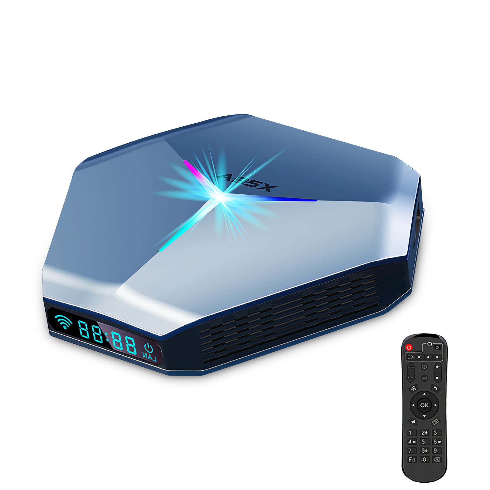 RUIMING A95X F4 Smart TV Box, Android 10 Amlogic S905X4 4K 4GB RAM 64GB ROM 2.4G/5G WiFi RGB Top Box