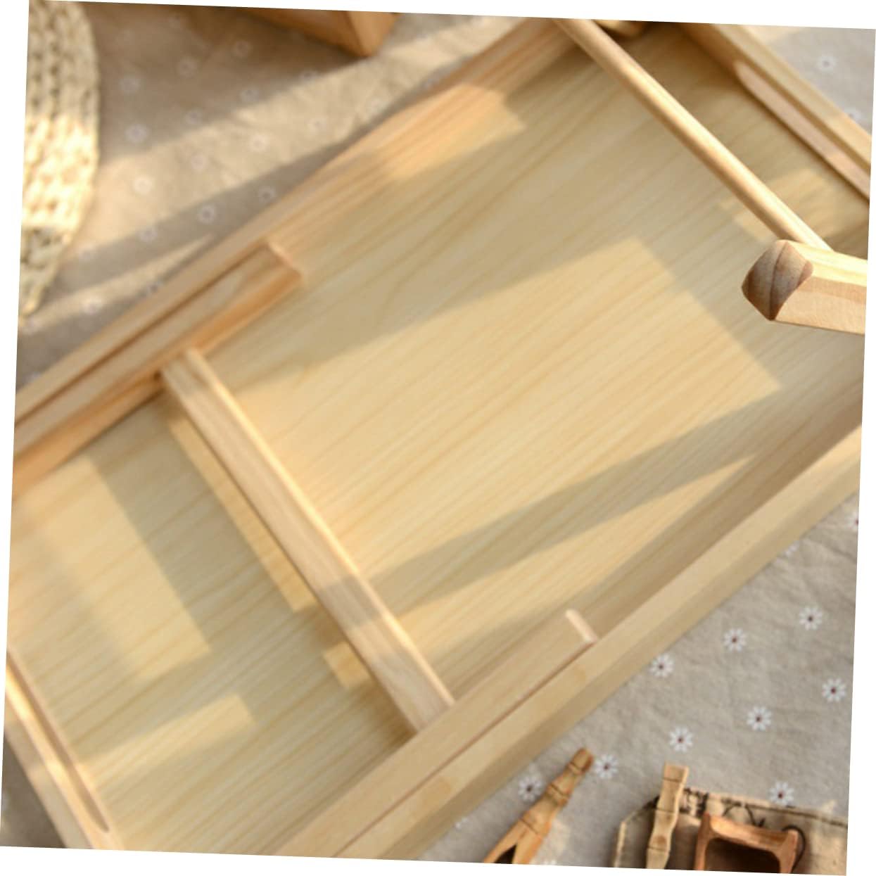 Solid Wood Bed Tray Folding Laptop Table Portable Serving Desk Multifunctional Folding Bed Desk for Tea Breakfast Study Wood