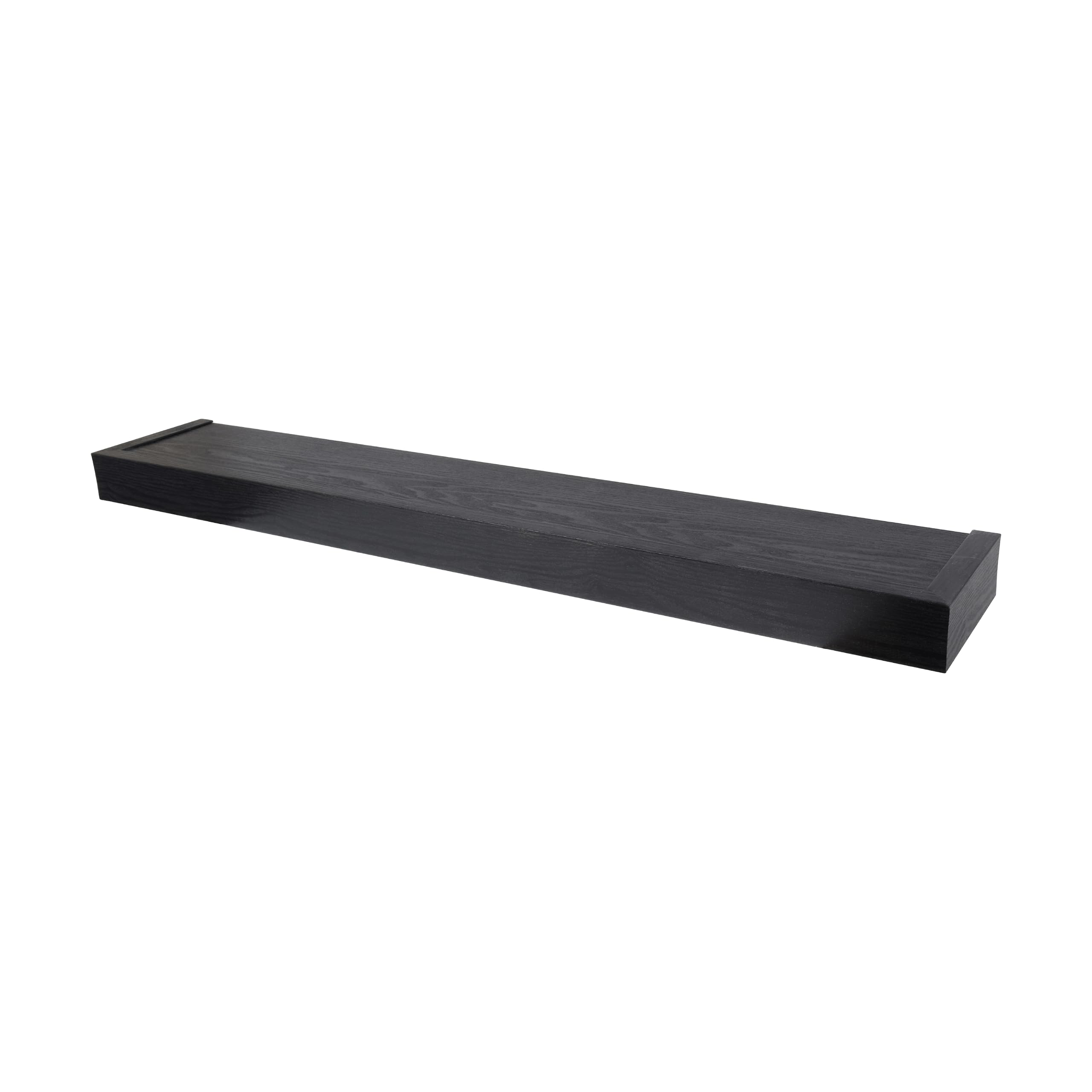 HIGH & MIGHTY 515664 Decorative 36" Floating Shelf Holds up to 25lbs, Easy Tool-Free Dry Wall Installation, Flat, eCommerce Packaging, Black