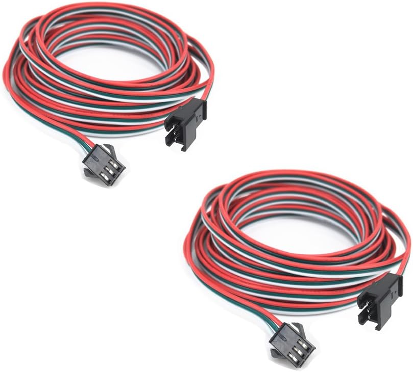2 pcs Pack 5M 16.4ft 3 Pin JST SM Male Female Plug LED Connector Cable for WS2812B WS2811 SK6812 Symphony LED Lights with connectors，SM3P Buckle Free Welding Plug Light Controller Wire