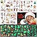 170+ PCS Noel Tatouage Temporaire pour Enfants Brillent dans le noir, Illumination Stickers Cadeau, Père Noël, Bonhomme de neige, Renne, Pingouin Tatouages Ephémères Joyeux Noel Autocollant
