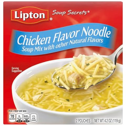SOUP SECRETS Lipton Instant Soup Mix Chicken Flavor Noodle For a Warm Cup of Soup Cooks in 5 Minutes 4.2 oz Cover