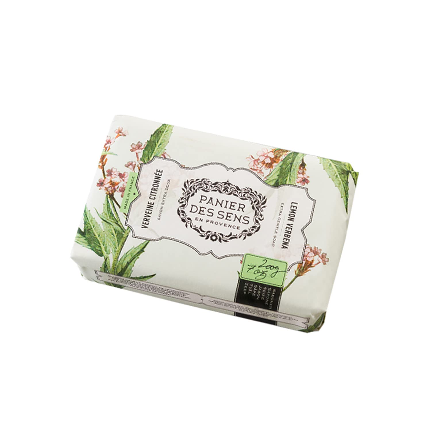 Panier des Sens - Lemon Verbena Shea Butter Bar Soap 2x 7oz/200g - Moisturizing Soap Bars for Hands & Body - 95% Natural Formula - Gentle Cleansing, Long Lasting & Lovely Scent