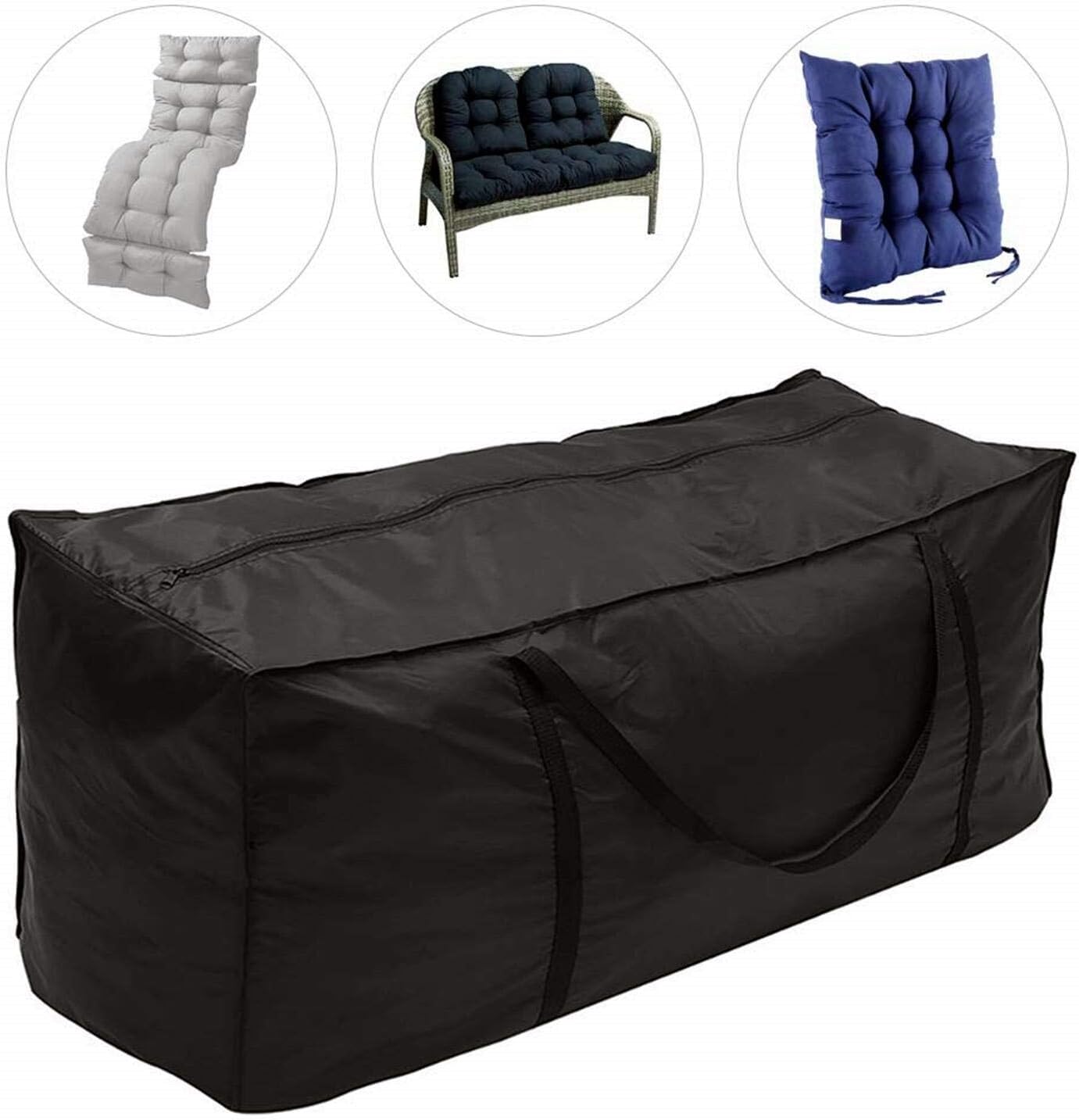 FASTDEPLE Garden Cushion Storage Bag 420D Oxford, Outdoor Cushion Storage Bags 173 x 76 x 51 CM - Image 3