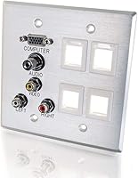 Vista 10 de C2G 03721 Placa de pared Keystone de dos puertos, color blanco