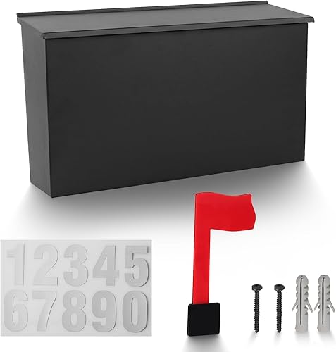 TonGass Buzón de pared Gran capacidad, buzón de acero al carbono a prueba de óxido Ideal para uso en exteriores Buzones para montaje en pared