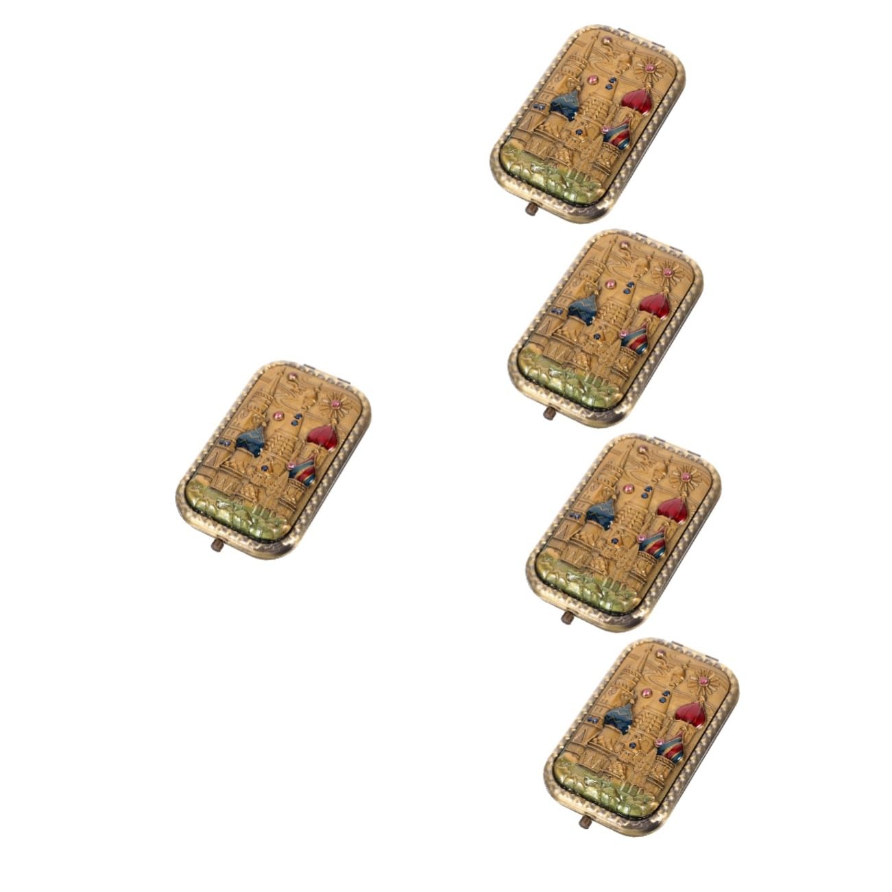 Healvian 5 Stück Handspiegel Klappbar Vintage Kosmetikspiegel Tragbar Doppelseitiger Schminkspiegel für Handtasche und Reisen für und Mädchen