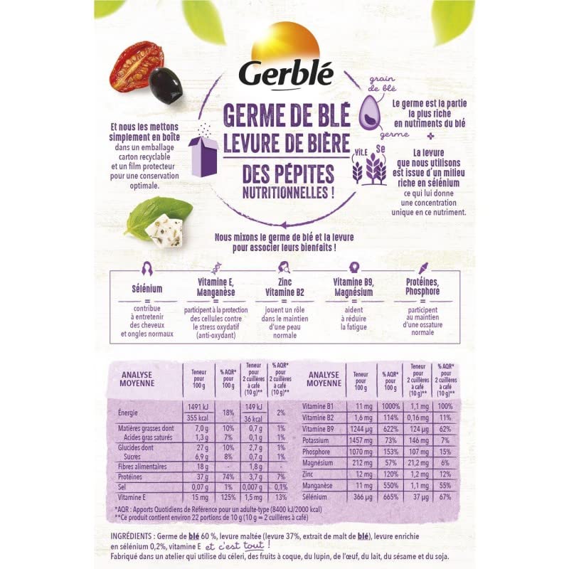 GERBLÉ MIX GERME DE BLÉ ET LEVURE DE BIÈRE À SAUPOUDRER 220G - GERBLE - LOT DE 3 - Offre Special
