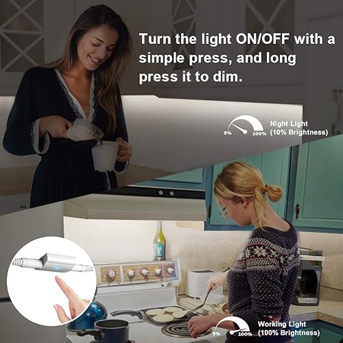 Miniatura 10 de Megulla Tira de luz LED blanca impermeable con control remoto y fuente de alimentación de 12 V con certificación ETL, 16.4 pies16.4 ft 6500 K