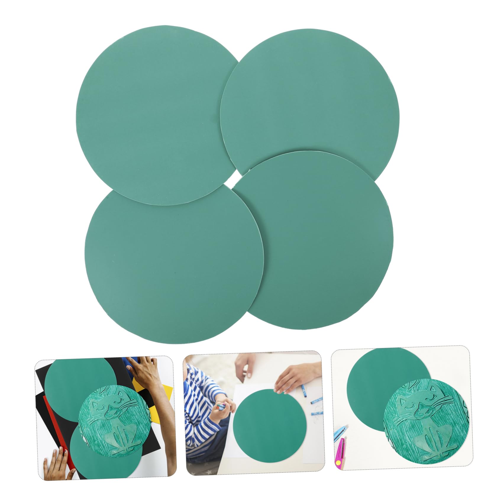 Gogogmee 4pcs Craft Engraving Sheet Printmaking Material Handcraft Board Plastic Carving Sheet Engraving Supply for DIY Projects