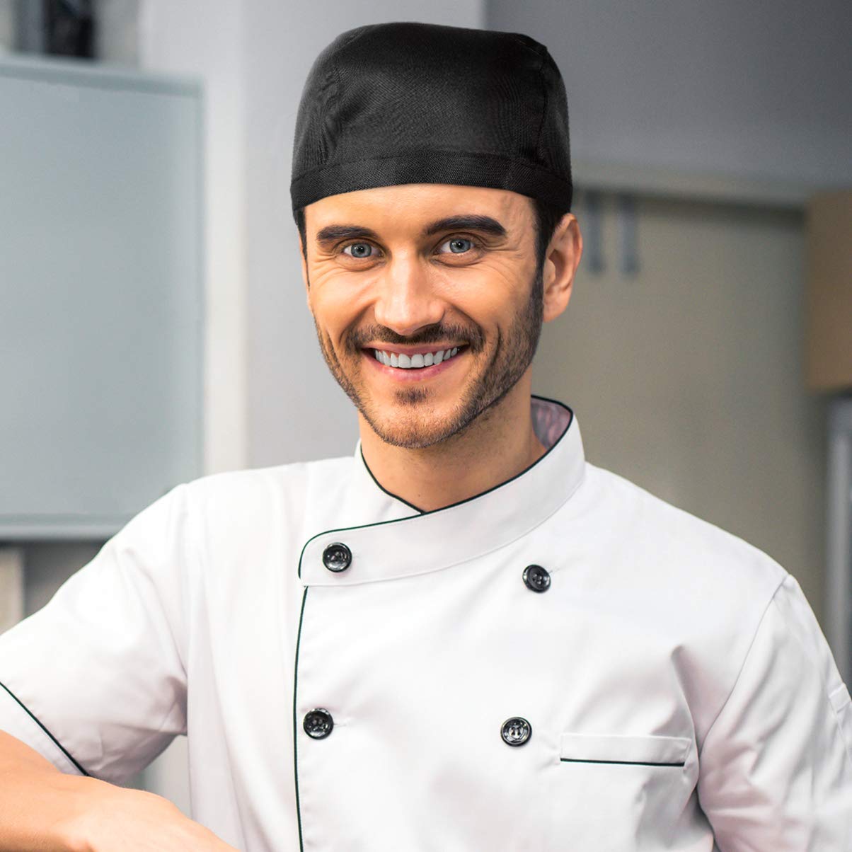 TOPBATHY Sombrero De Chef Para Cocineros y Reposteros Gorro De Unisex Para Restaurantes y Bbq Color Negro