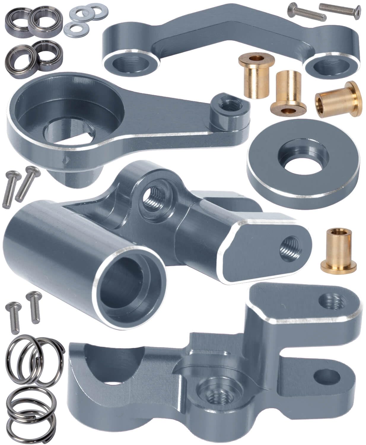 BRCatWPark Aluminum Steering Bellcranks Drag Link w/Ball Bearings Upgrades Part for 1/10 Slash 4X4 VXL/Rustler 4X4 VXL/Stampede 4WD VXL,RC Servo Saver