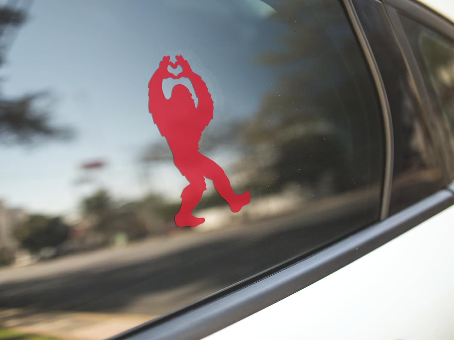 Bigfoot Love with Heart Vinyl Cutout Sticker Rub On Decal 2.75-by-4.5 Inches (Black) - Image 2