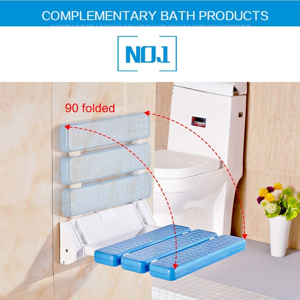 DYTWXG Silla de Ducha Plegable en la Pared 130 kg, Silla de Ducha Plegable en la Pared de Acero Inoxidable, Asiento de Seguridad para el baño, Ayuda para la Ducha para Ancianos/discapacitados