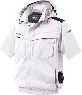 [村上被服] サイドファン半袖フードジャケット V2517 (服単品) 鳳皇 HOOH 快適ウェア 作業着 作業服 UVカット 消臭 エコ フルハーネス対応