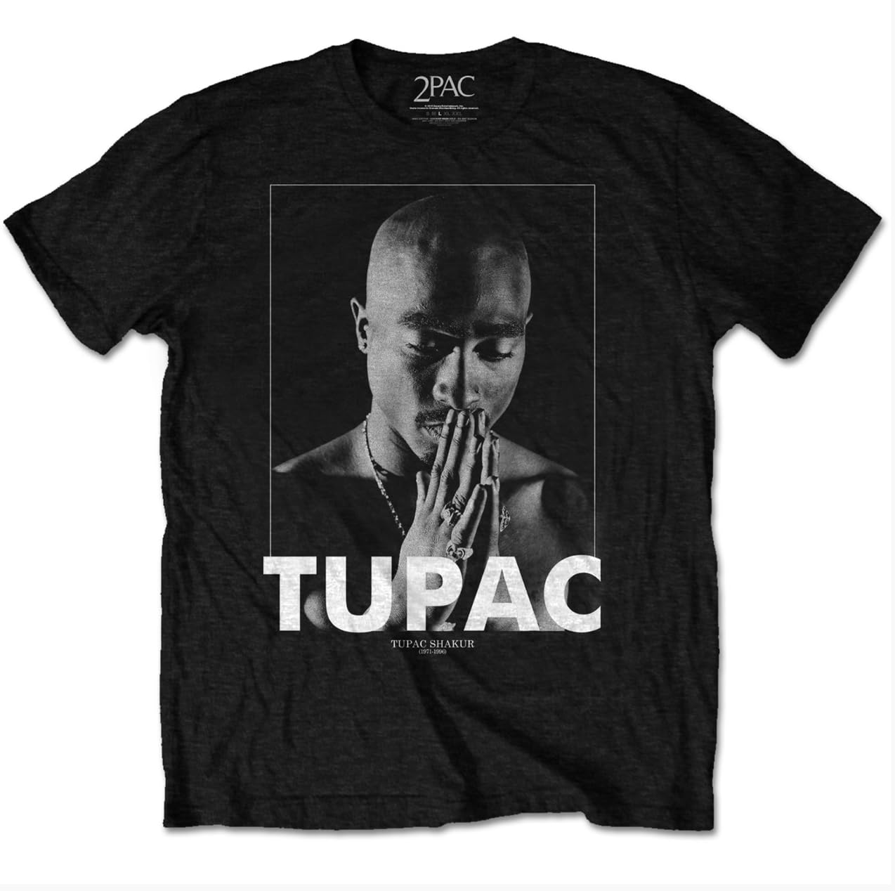 Tupac Shakur Black Tupac 'Praying' T-Shirt (Medium)
