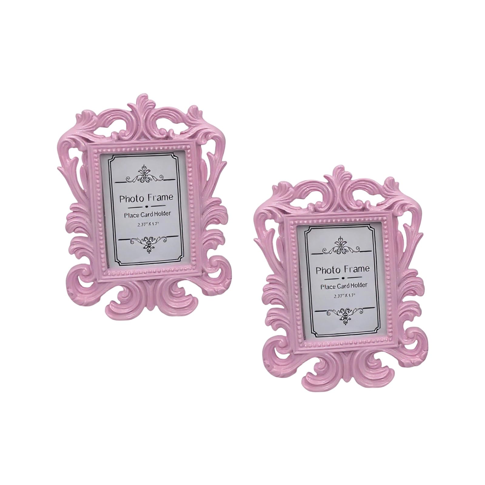 2Pcs Victorian Styles Resin Photo Frame Intricate Carving Antique European Picture Display Stand for Home Tabletop European Picture Frame