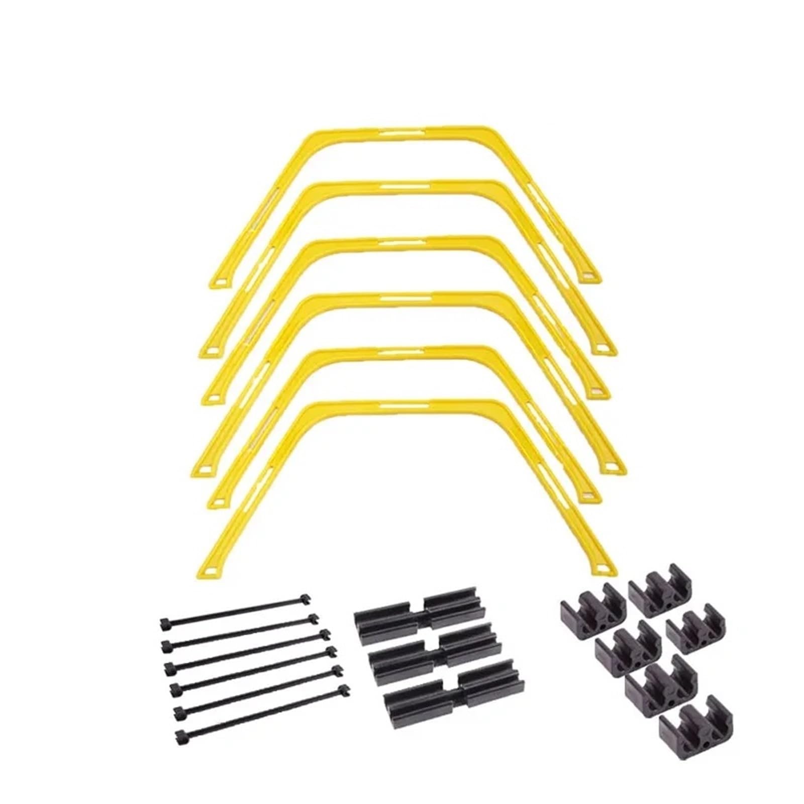 Vallas De Agilidad 6Pcs Agility Hurdles Set Football Training Folded Hexagon Ladder Multi Supplies Hex Hurdle Equipment(6Pcs Yellow)