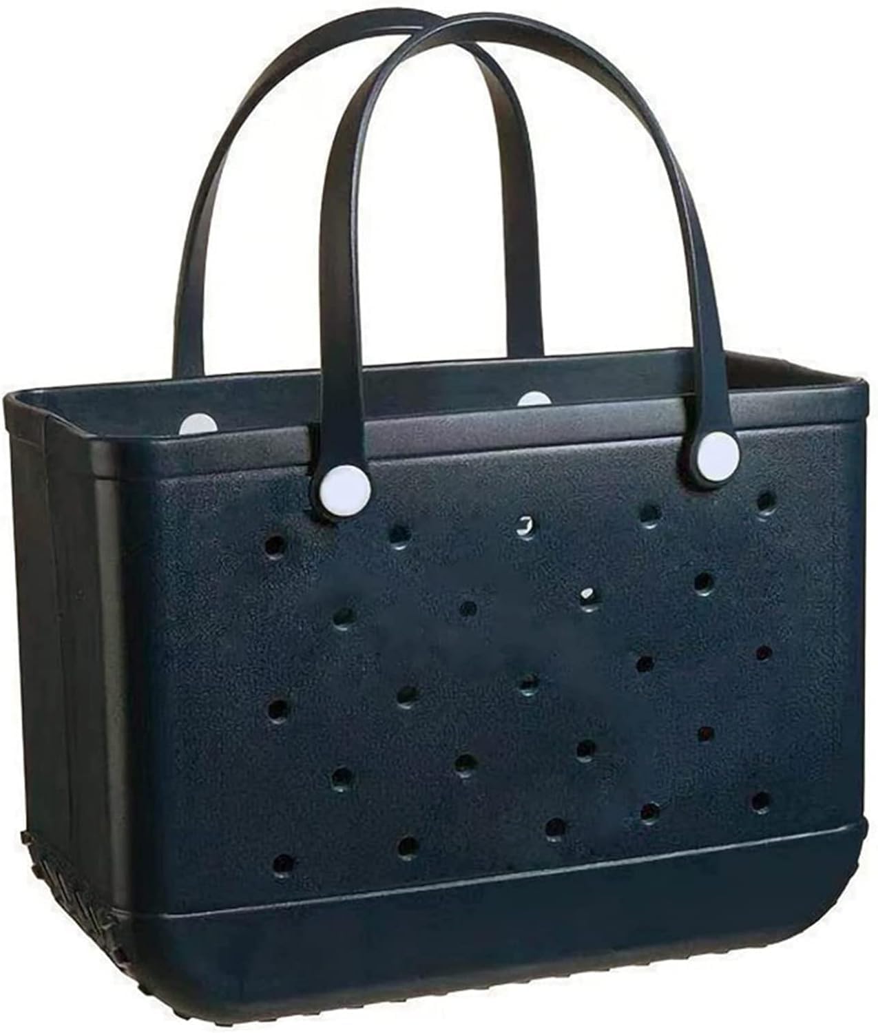 Borsa da Spiaggia EVA/Grande Borsa Estiva Impermeabile e Lavabile/Borsa da Spiaggia in Gomma con Fori/per Spiaggia, Piscina, Sport, Mercato (Nero)