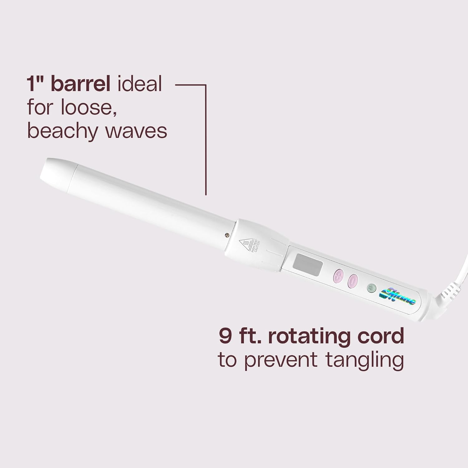 Mane 1 Inch Curling Iron Wand - Anti Frizz Ceramic Curling Wand for Loose, Beachy Waves or Ultra Defined Curls - Nano-Coated Hair Tools for Long-Lasting Hold & Shine - For All Hair Types & Textures - Image 3