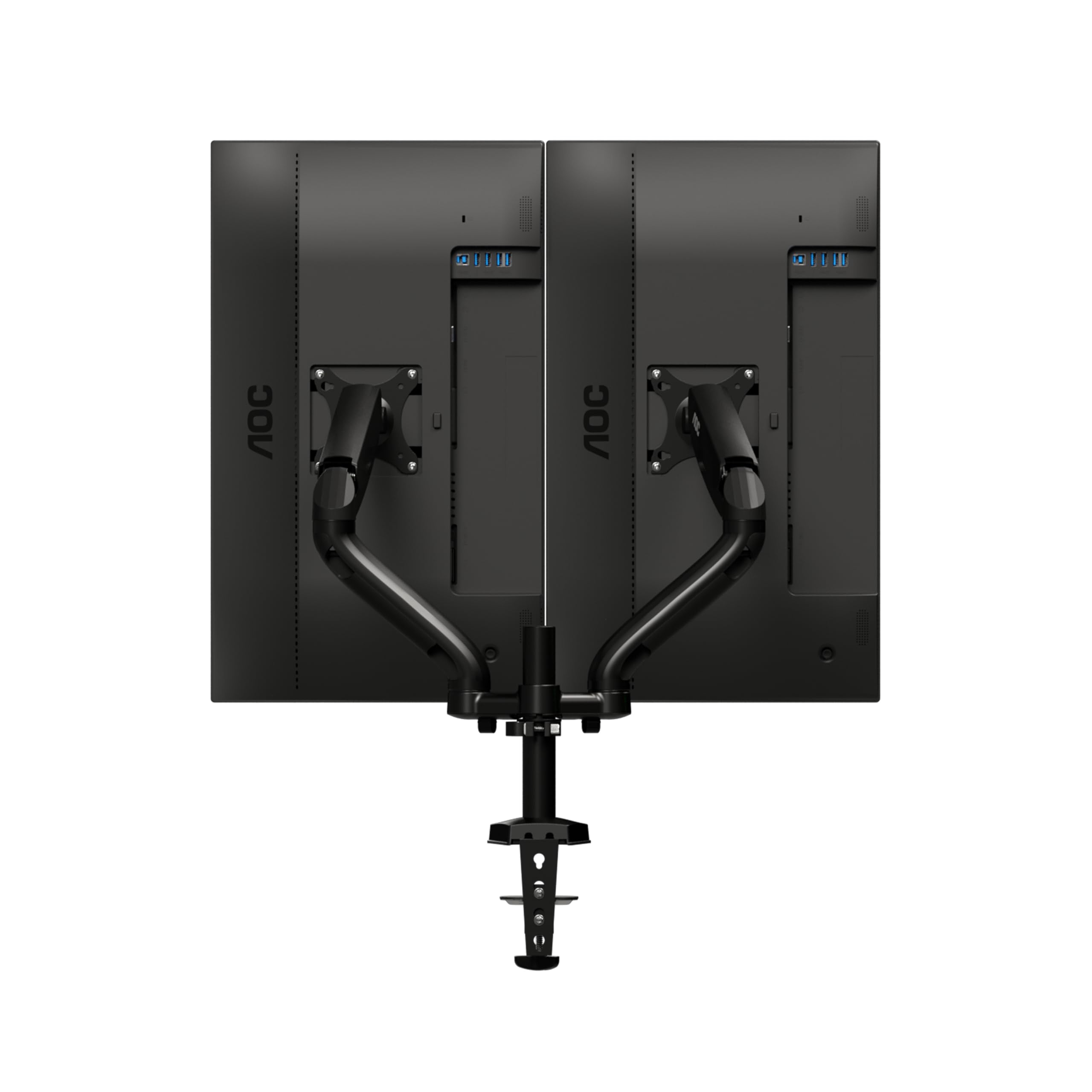 AOC AS110D0 Monitorarm Dual bis max. 27 Zoll 520 mm 100 mm Dual, AD110D0, schwarz
