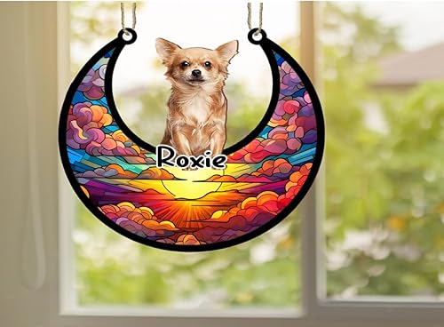 Vista 19 de LOVELYPOD Adorno de Navidad personalizado de perro pastor alemán, atrapasoles conmemorativo, adorno de Navidad de pastor alemán con nombre, pérdida