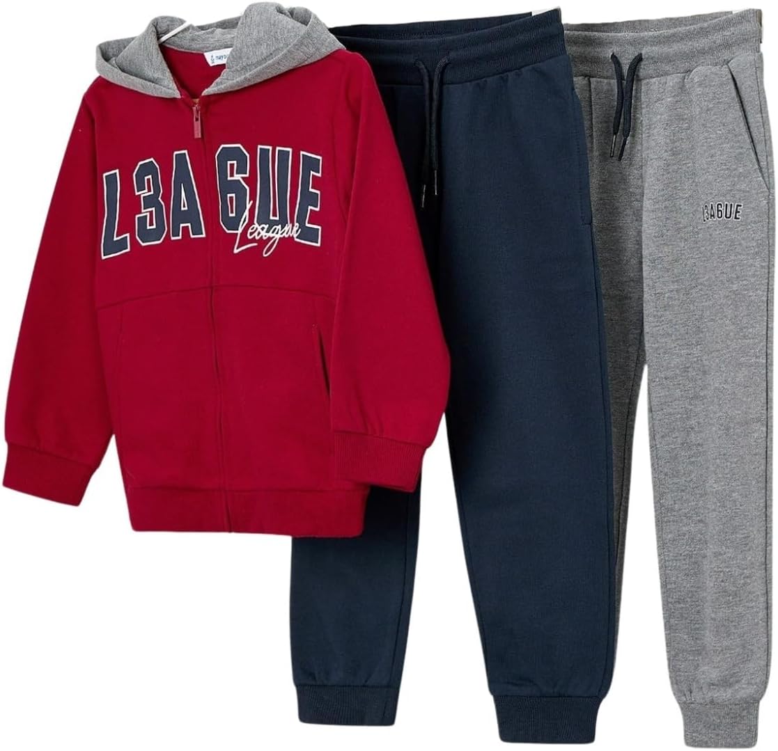 Mayoral Basic plush 2 pants tracksuit for Boys Red