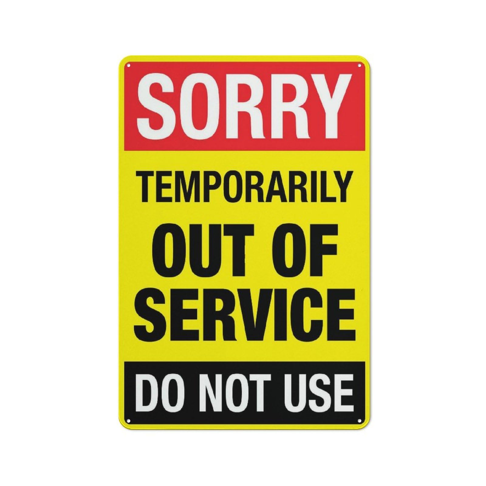 Sorry Temporarily Out Of Service Retro Vintage 8"x12" Metal Tin Sign - Wall Decor for Home Kitchen, Bar, Pub & Restaurant