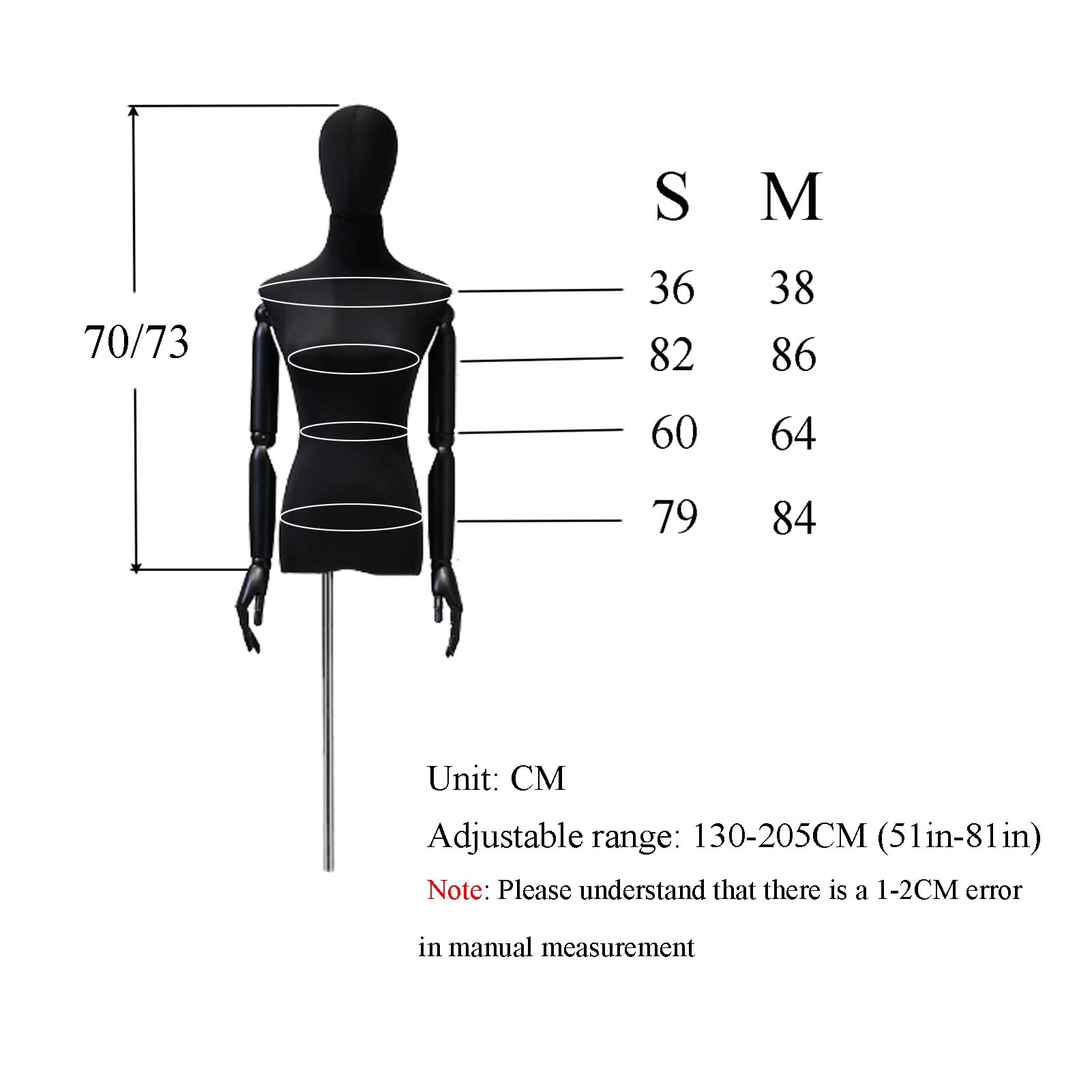 OTQEFTN Female Mannequin Torso Dress Form, Realistic Half Body Manikin with Head, Wooden Woman Clothing Display, Apply to Clothing Store Home Decorate, 4 Models