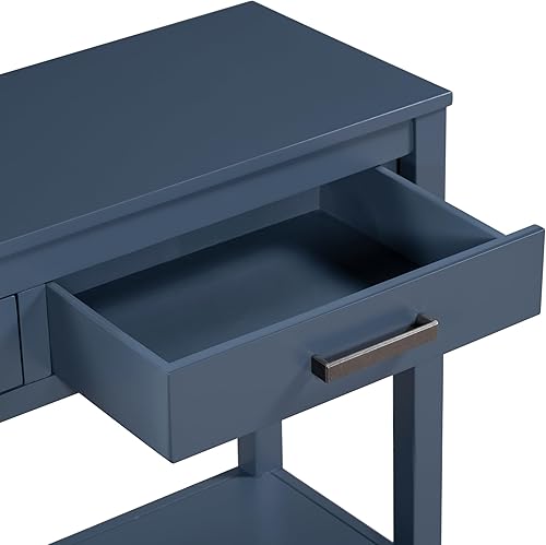 Miniatura 6 de Moderna mesa consola de 3 cajones con 1 estante, mesa auxiliar de madera maciza para pasillo, sala de estar, vestíbulo, pasillo, fácil de montar