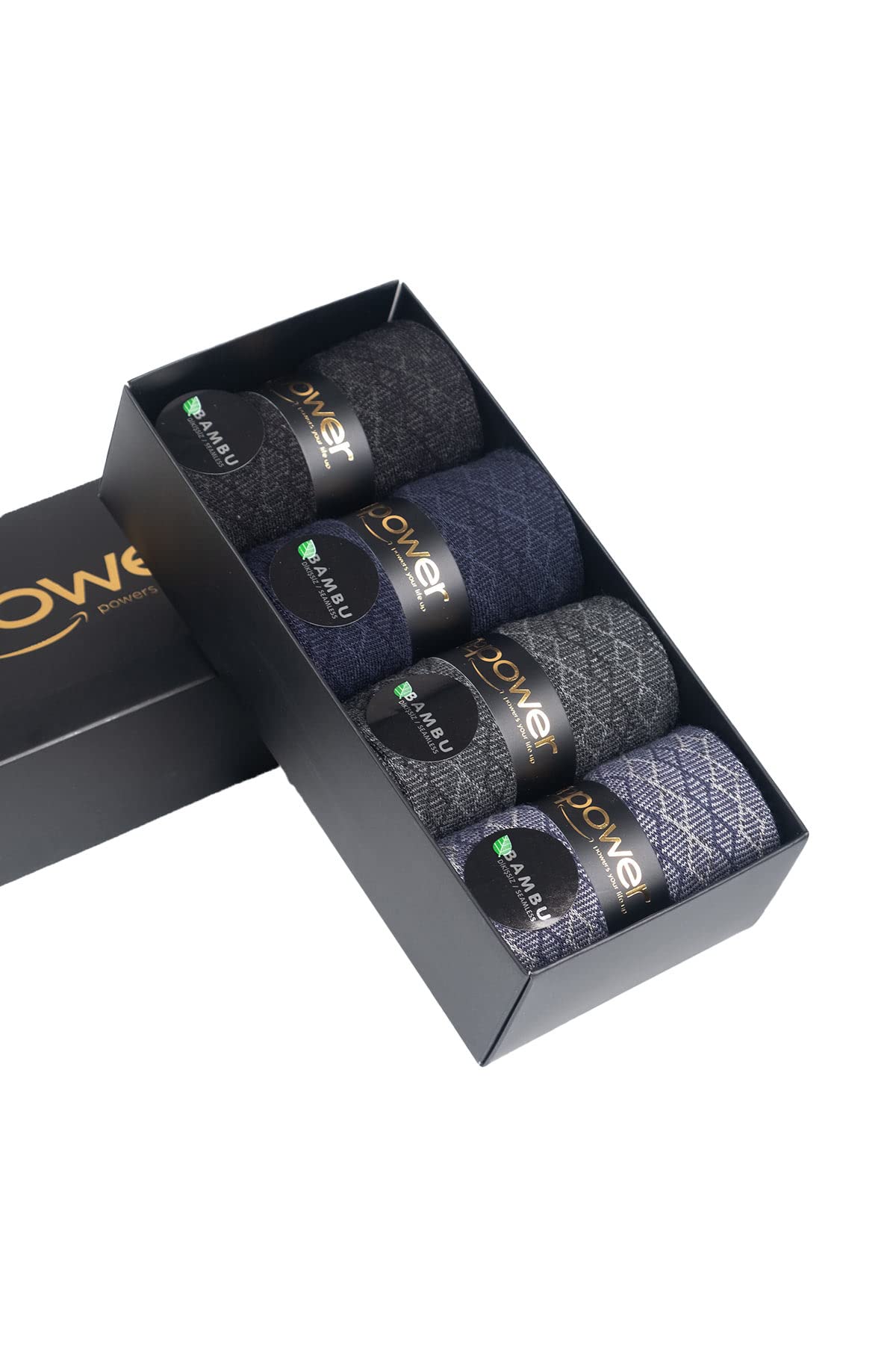 the UPPOWER powers your life upUppower Bamboo Mens Socks 4 Pairs - Premium Quality Boxed Bamboo Dress Socks - Bamboo Socks - Dress Socks, Classic Socks