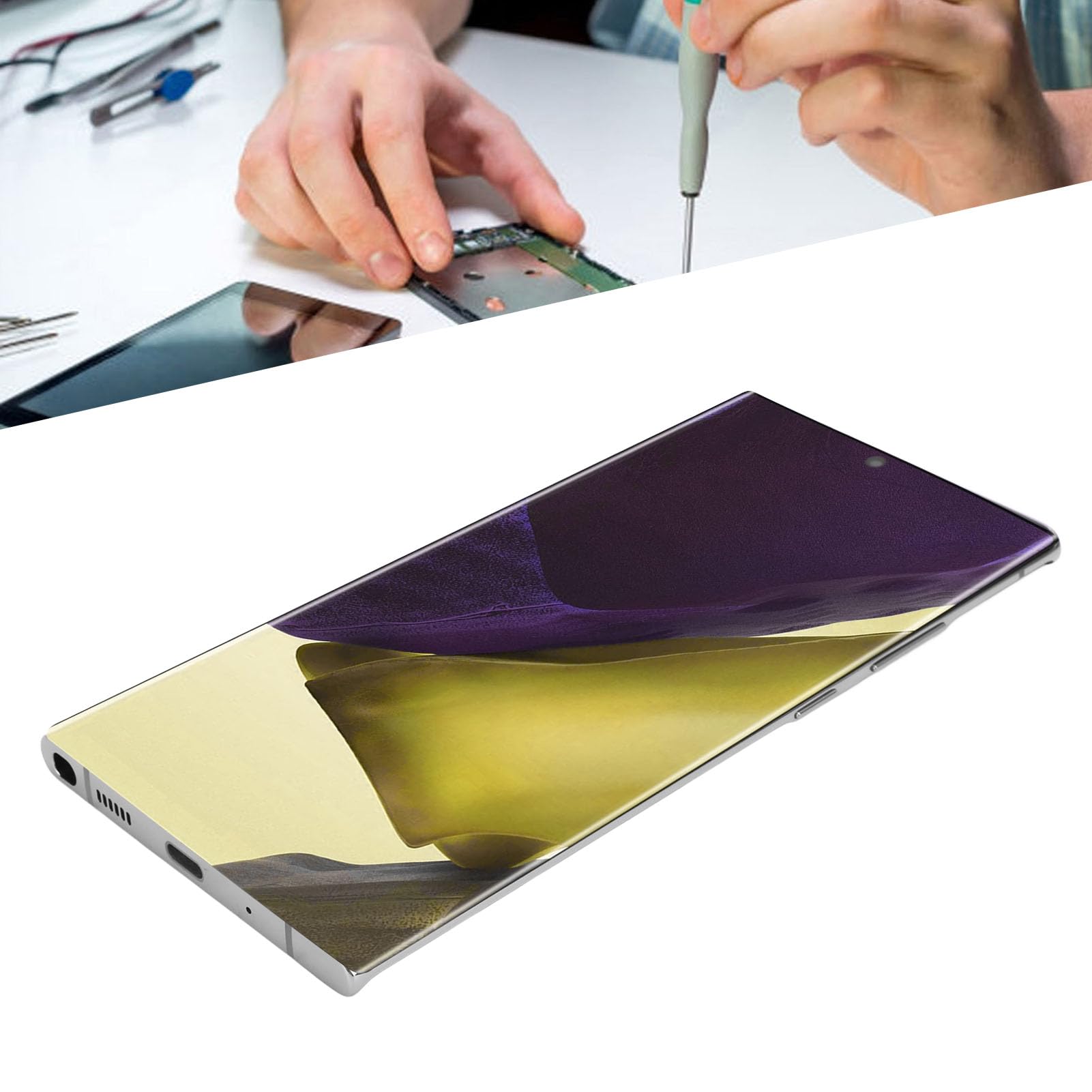 ERYUE Dynamiczny AMOLED 2X Note 20 Ultra Touch Digitizer Screen Assembly z ramką - Stabilna i Niezawodna Wymiana Wyświetlacza LCD - Idealny do Samodzielnych Napraw Telefonów (Srebrny)