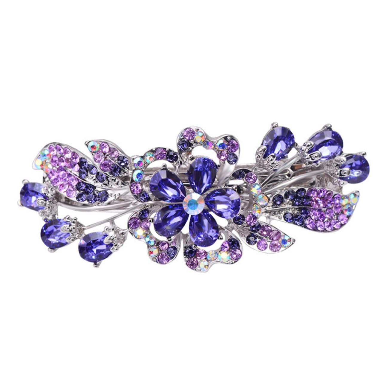 BESTYASH Rhinestone Back Hair Clip for Women Elegant Decorative Barrettes for Thin Hair Durable Hair Holder for Facials Cooking Appointments and Work Sparkly Accessories