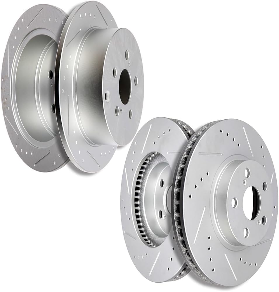 SCITOO 4pcs Disc Brake Rotors Kits 31269 Rear Rotors & 31270 Front Rotors Fit For Pontiac For Vibe 2003-2006,For Scion For tC 2005-2010,For Toyota For Celica 2000-2005,For Corolla 2005-2006