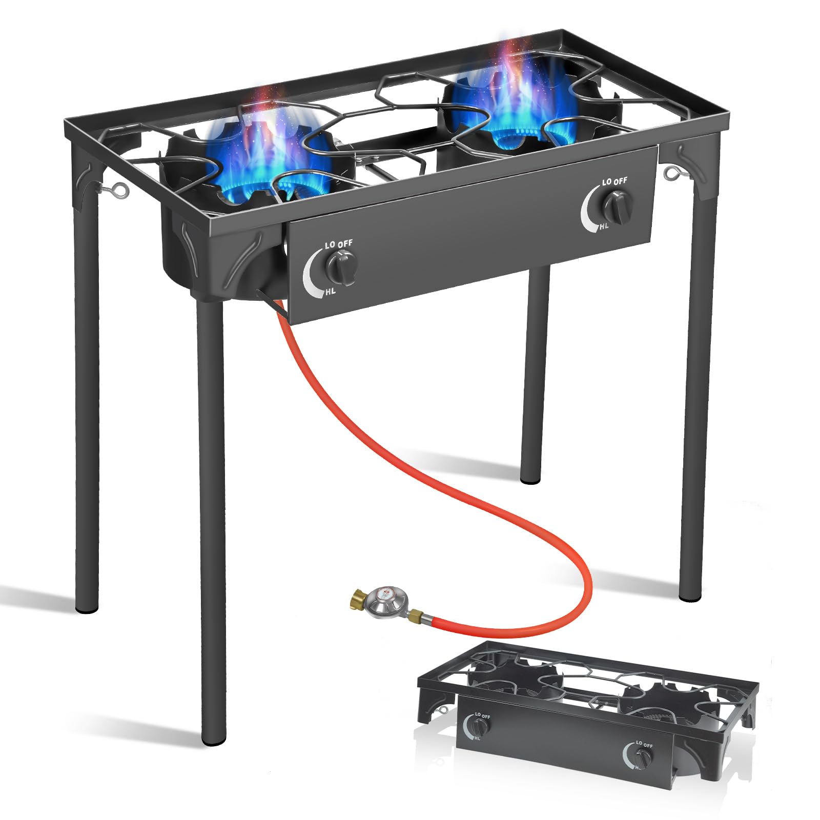 Parker 2-pits Kooktoestel Met Deksel. Kleur Wit 30mbar Thermisch Beveiligd F5326 Gps