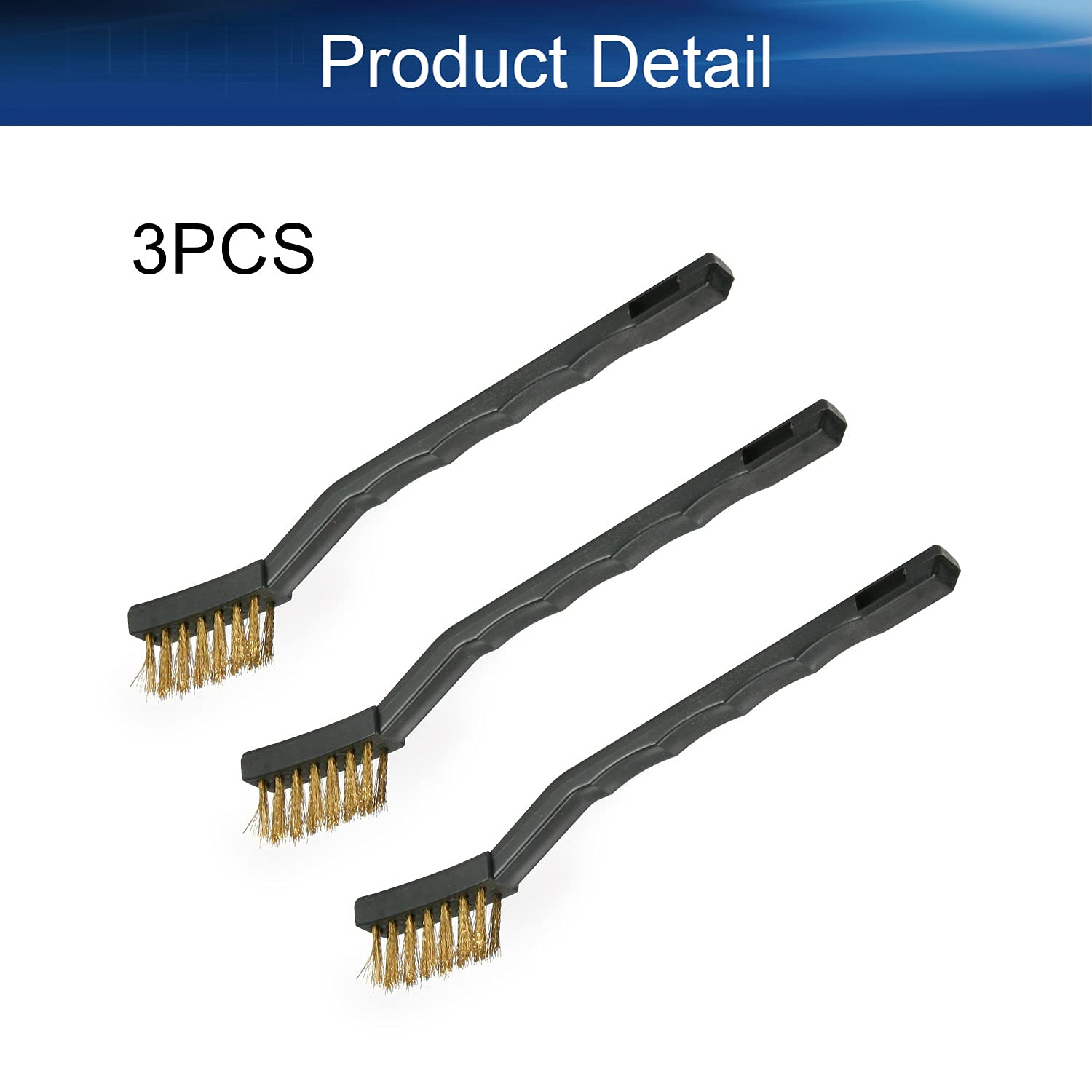 Lot De 5 Brosses En Laiton Multi-Usages - Brosses Métalliques Avec Poignée Plastique Pour Barbecue, Rouille Et Nettoyage Intensif