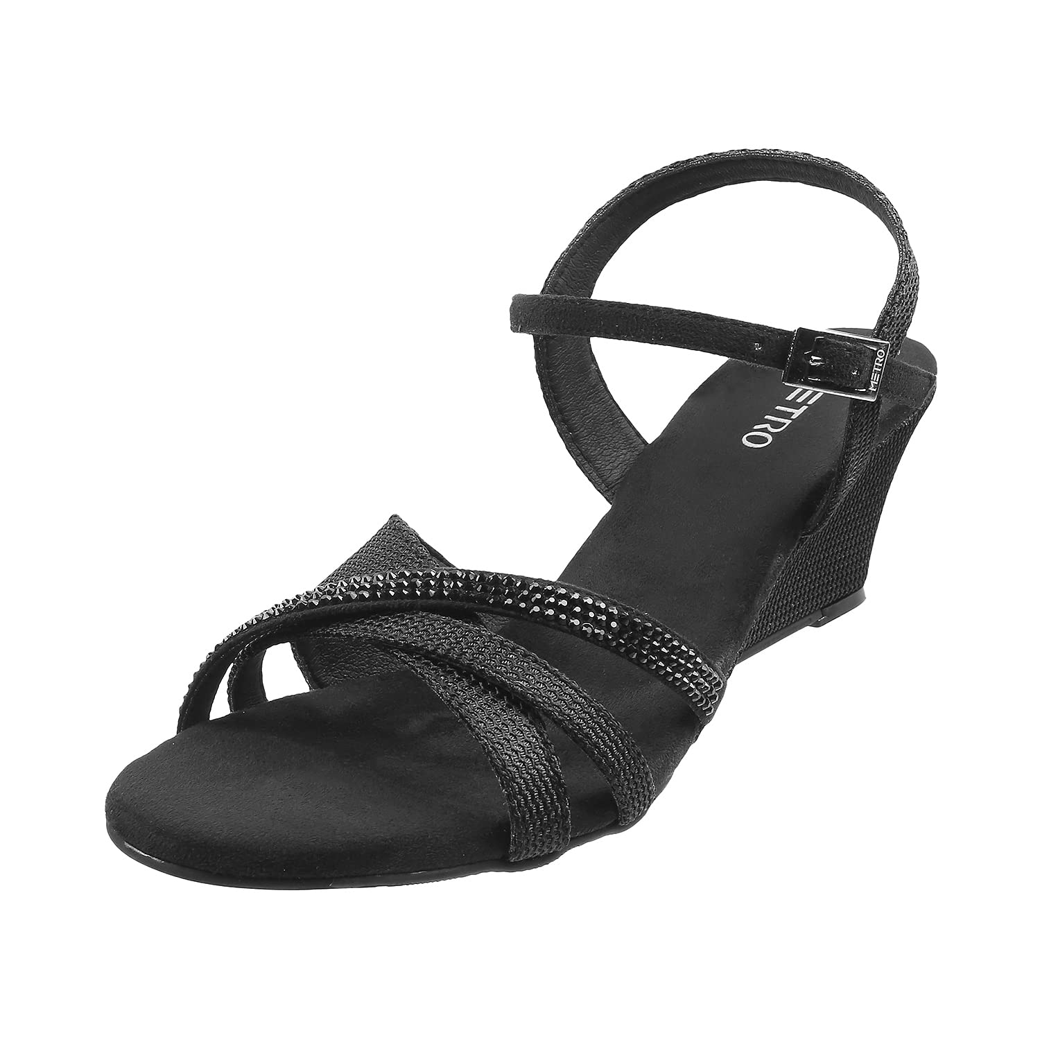 Metro Womens Synthetic Black Sandals (Size (6 UK (39 EU)) (B09T3DJZ55) Amazon Price History, Amazon Price Tracker