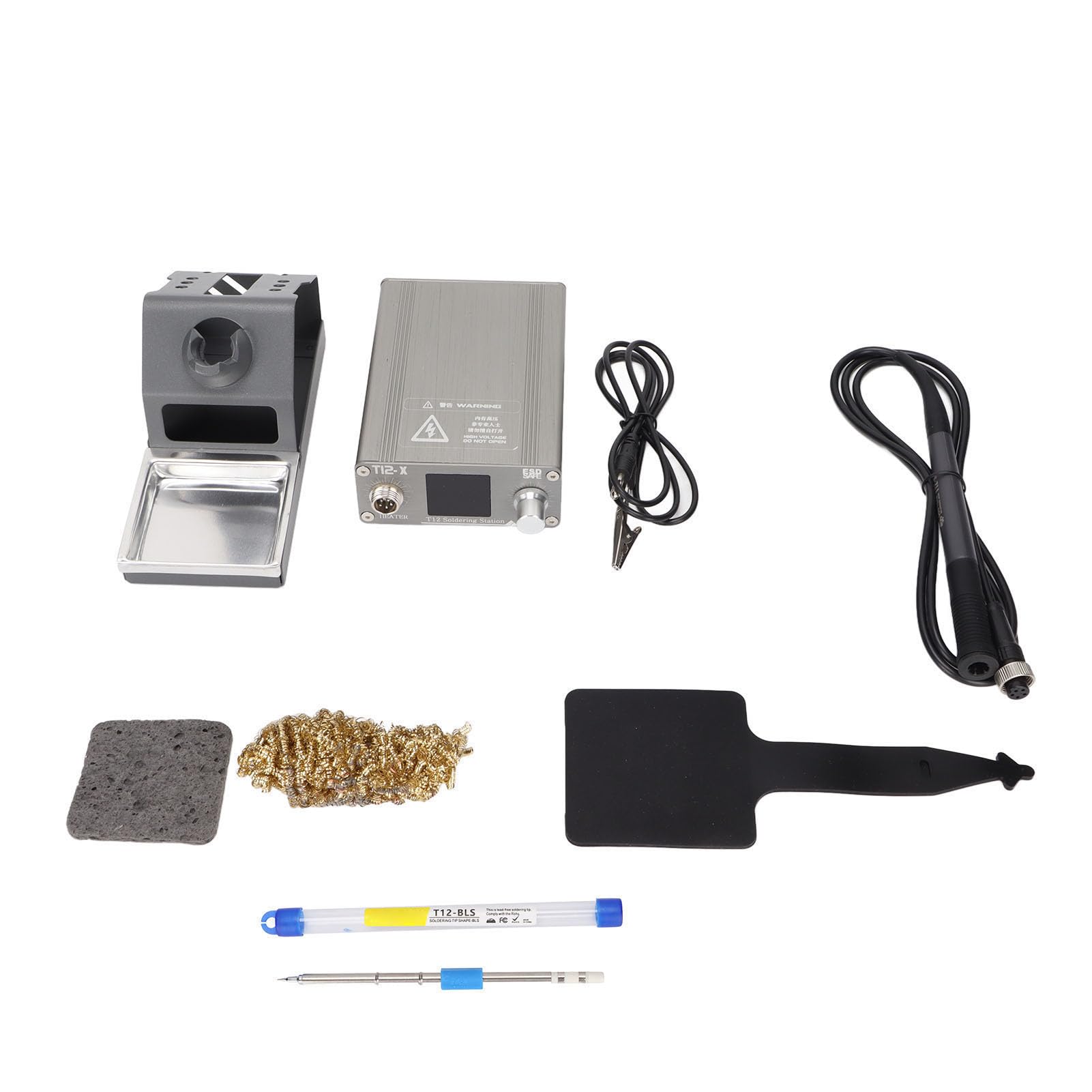 Stazione di Saldatura da 70 W, Saldatore T12-X, Stazione di Saldatura Digitale a Temperatura Regolabile con Display Digitale LCD per la Riparazione Fai-da-te(#3)