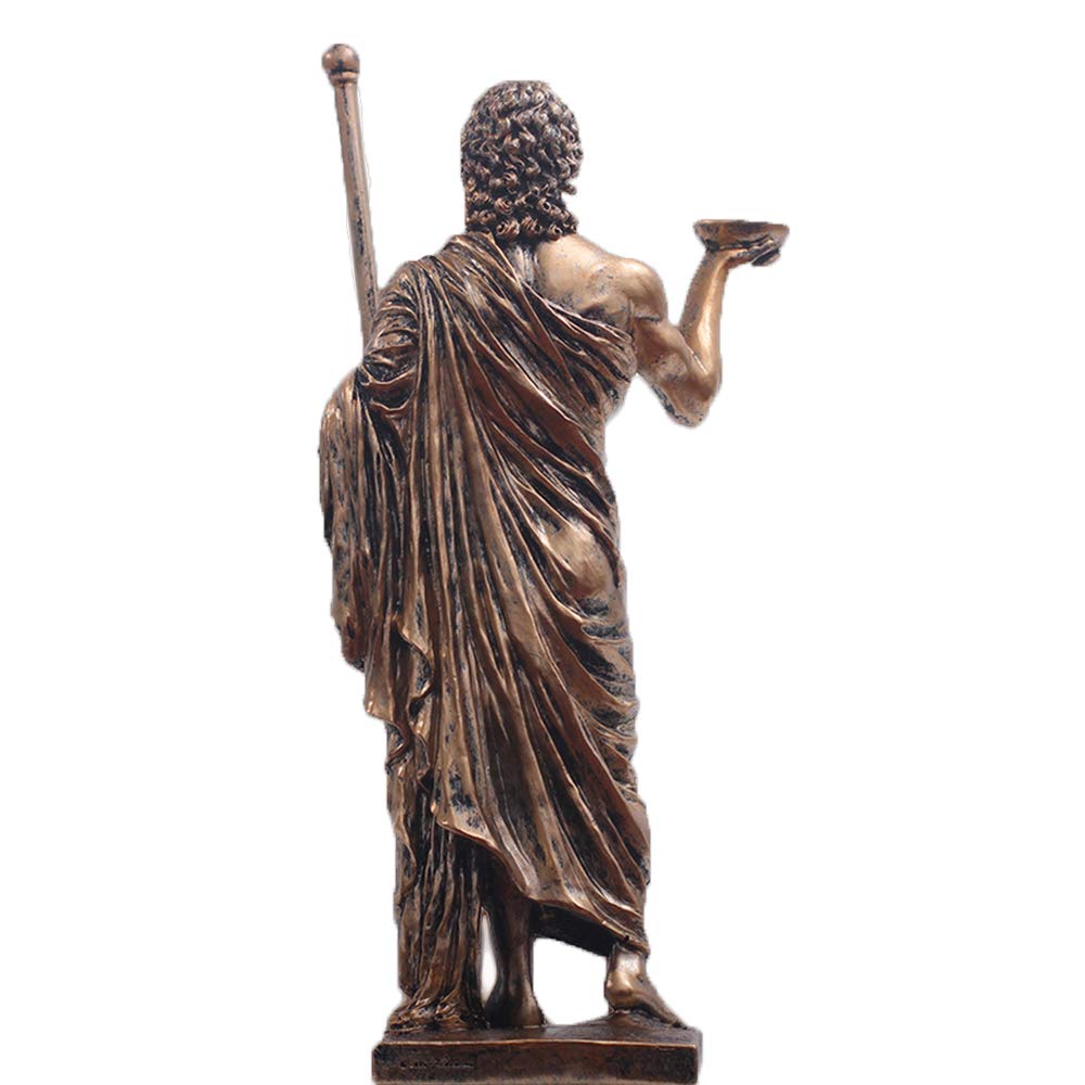 Escultura del Dios Médico Griego, Asclepio Estatua de Bronce de Medicina para Casa Escritorio Decoración