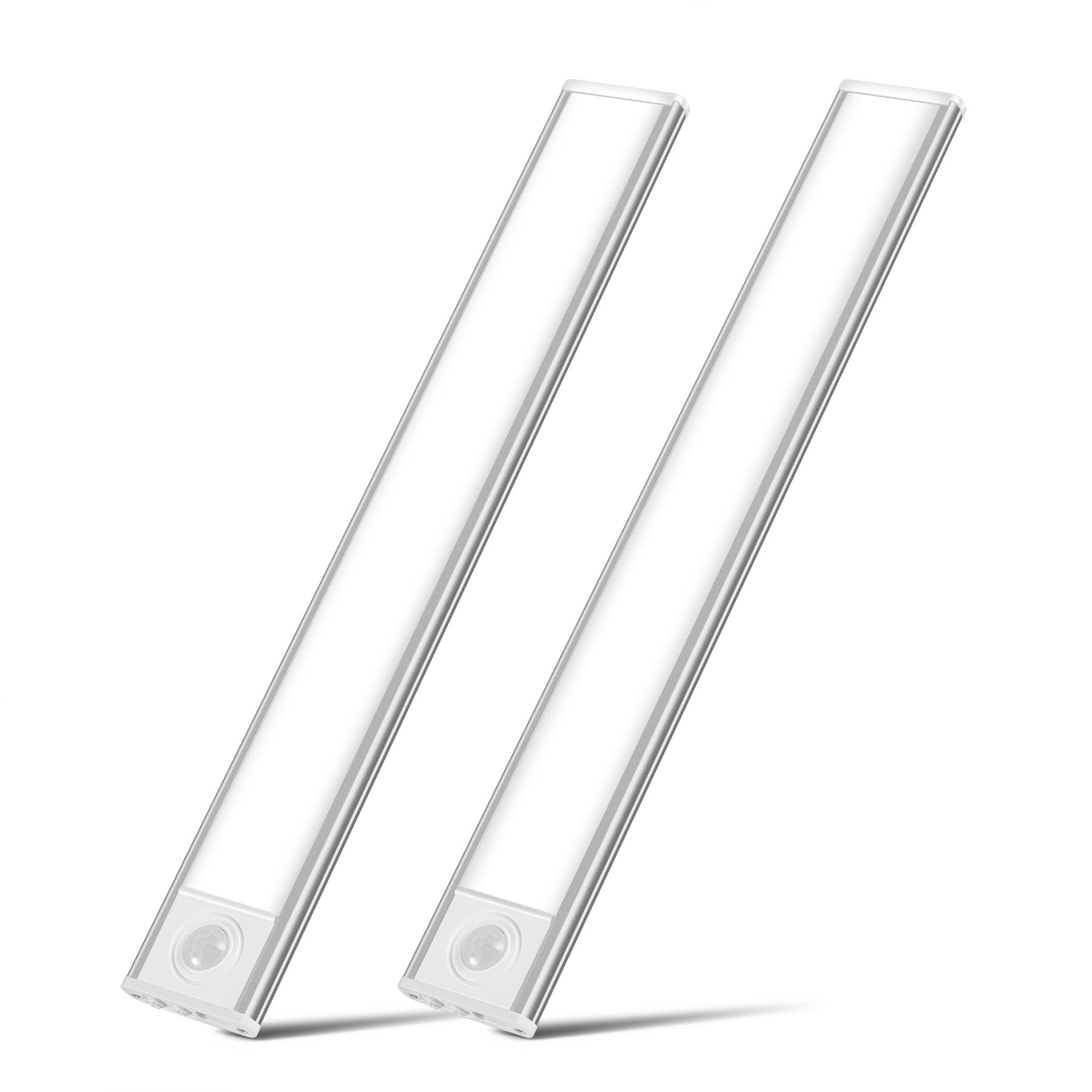 JUJINQUANY 3-Tone Eye-Care Cabinet Light, 2-pack-silver, 20 CM
