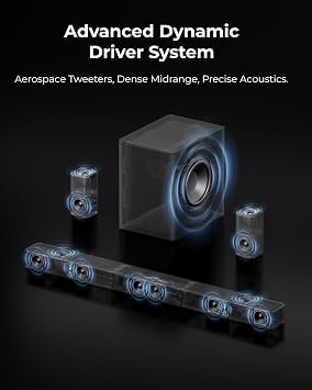 ULTIMEA 7.1.4ch Professional Wireless Sound Bar System for TV, Skywave X60