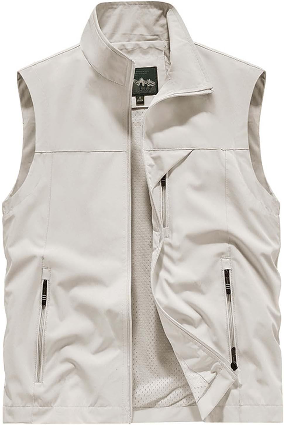 Men's Softshell Vest Outerwear Zip Up Sleeveless Quick Dry Fishing Vests Outdoor Casual Multi Pocket Jacket for Hiking Golf