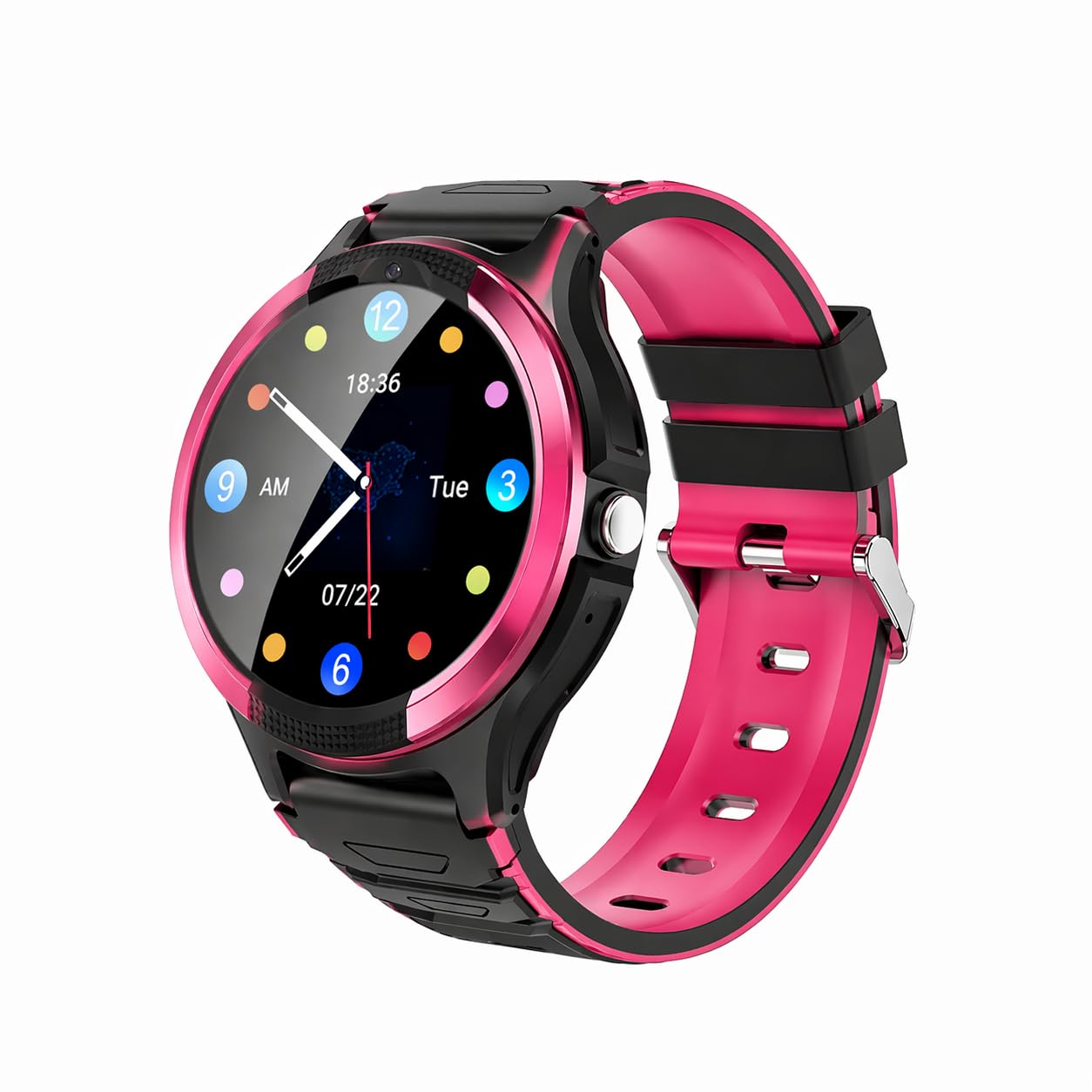 Seniorenuhr NC120S 4G mit Sturzerkennung, Vitalmessung & GPS-Tracking – Berry Metallic